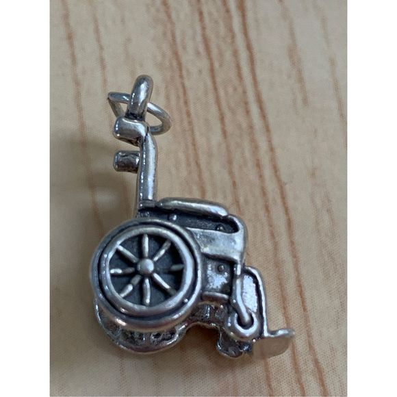 Wheelchair Sterling Silver Jewelry Charm - Picture 5 of 8